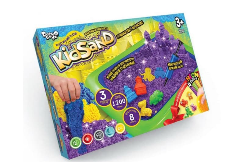 Набір з кінетичним піском KS-02-02U "KidSand" 1200 гр. + пісочниця DANKO