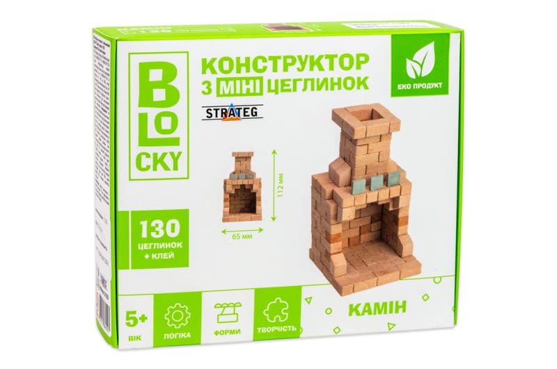 Будівельний набір для творчості з міні-цеглинок BLOCKY Камін Strateg (31025) STRATEG