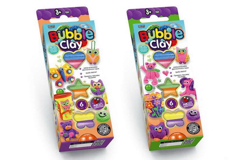 Набір для ліплення з легким пластиліном BBC-01-01U,02U "BUBBLE CLAY" 6 шт. в коробці DANKO
