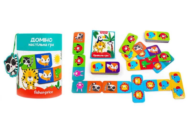 Настільна гра «Доміно Fisher Price» у тубусі Vladi Toys VT2910-03