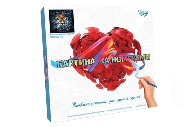 Набір для розпису по номерах 40x40 см KpN-02-01U,02U,03U,...10U "PAINTING BY NUMBERS" в коробці DANKO, фото 2