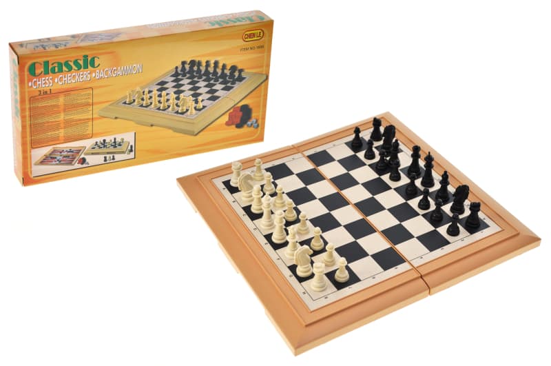 Шахи 3в1 1666 в коробці р.28,8x28,8x1,7 см YG Toys