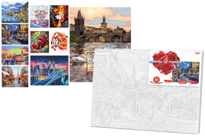 Набір для розпису по номерах 40x50 см KpNe-01-01,02...10 "PAINTING BY NUMBERS" економ DANKO