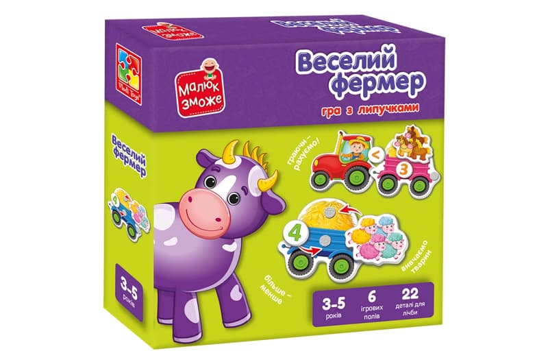 Розвивальна гра «Веселий фермер» з липучками Vladi Toys VT2100-13, фото 2