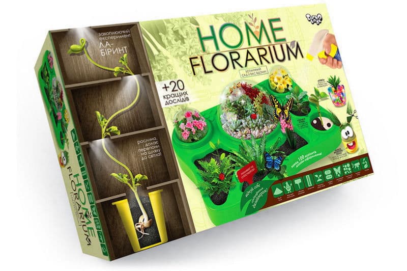 Набір для дослідів HFL-01-01U "HOME FLORARIUM" вирощування рослин DANKO
