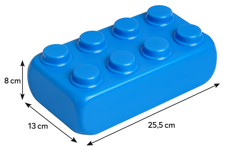 Конструктор блочний 115/26 "Mega Brick №3" 30 елементів (4 кнопки 10 шт, 8 кнопок 20 шт) BAMSIC, фото 6