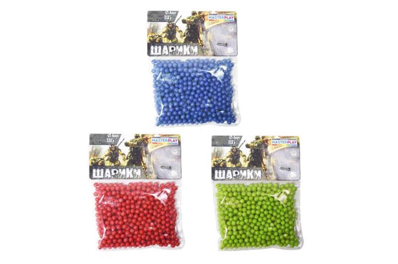 Кульки для зброї 1-153 (d=6mm. 500шт) в кульку Colorplast