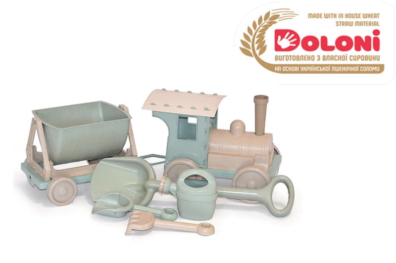 Потяг 013222/01eco з набором для гри з піском Eco Green DOLONI