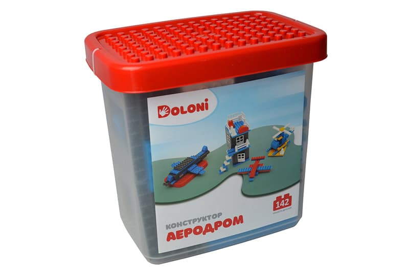 Конструктор блочний 013888/33 "Аеродром" 142 дет. в боксі DOLONI, фото 3