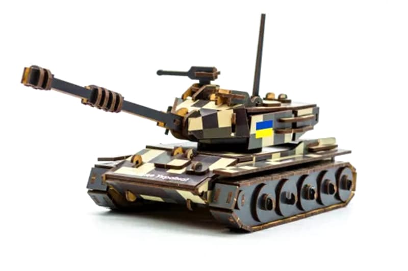 Конструктор 162-0074"Танк" дерев'яний, 162 дет.,р.33x16 см PuzzleOK, фото 2