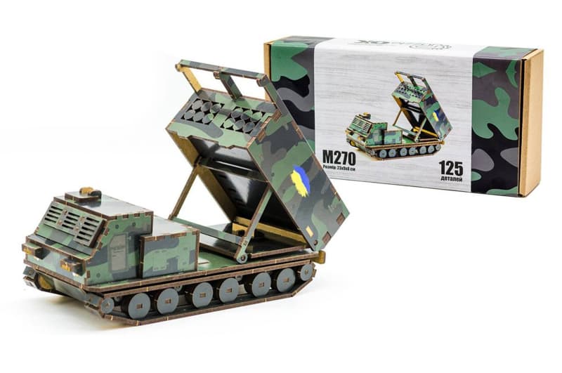 Конструктор 125-0209 "M270" дерев'яний 125 дет., р. 23х9х8 см PuzzleOk