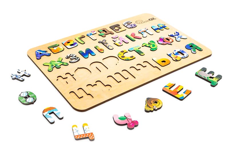 Сортер АртA3-30273 "Абетка з Малюнками" дерев'яний, р.42x28x1 см PuzzleOk