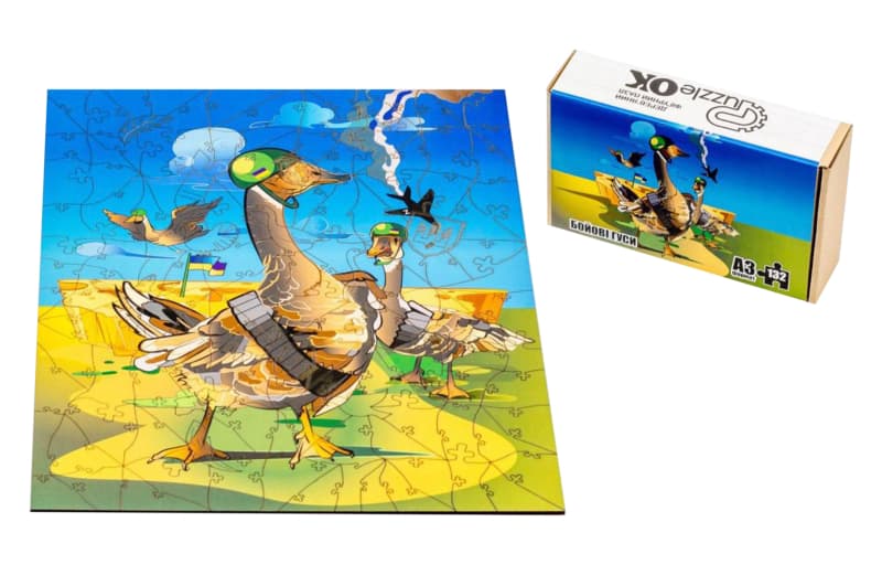 Пазл PuzA3-00367 "Бойові Гуси"А3 дерев'яний, фігурний PuzzleOK