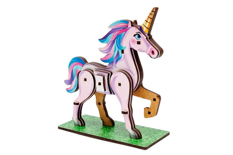 Конструктор 3D Puz-00970, дерев'яний"Turbo Unicorn" PuzzleOk, фото 4