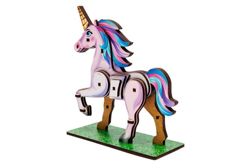 Конструктор 3D Puz-00970, дерев'яний"Turbo Unicorn" PuzzleOk, фото 2