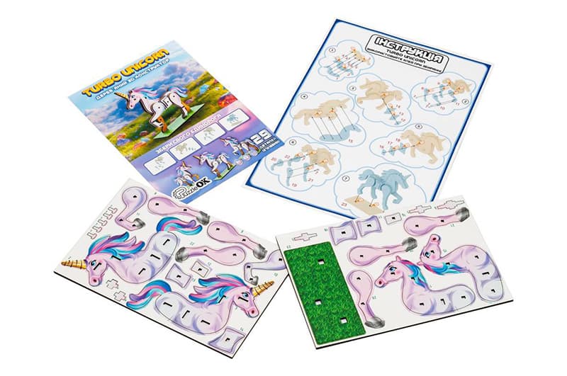 Конструктор 3D Puz-00970, дерев'яний"Turbo Unicorn" PuzzleOk, фото 3
