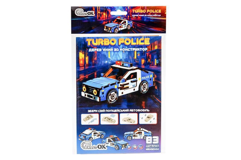 Конструктор 3D Puz-00971, дерев'яний"Turbo Police" PuzzleOk