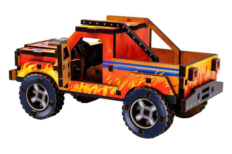 Конструктор 3D Puz-00972"Turbo off-road", дерев'яний PuzzleOk, фото 3
