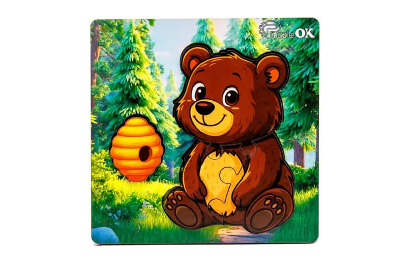 Сортер А6 "Лісовий ведмедик" Puz-88754 дерев'яний PuzzleOk, фото 3