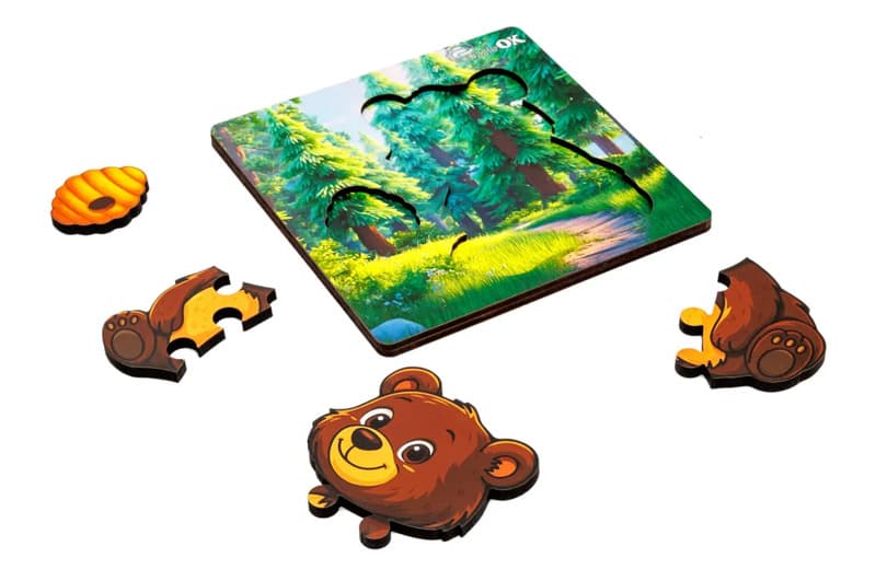 Сортер А6 "Лісовий ведмедик" Puz-88754 дерев'яний PuzzleOk, фото 4