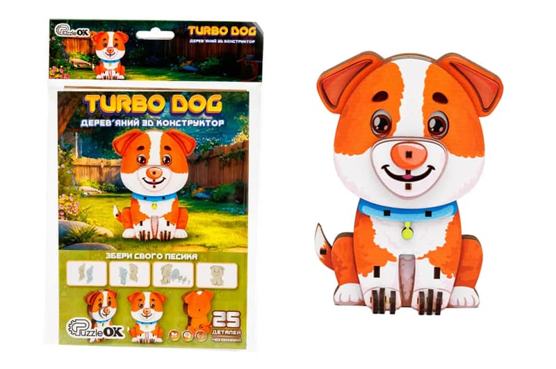 Конструктор дерев'яний Puz-00975" Turbo Dog" PuzzleOk
