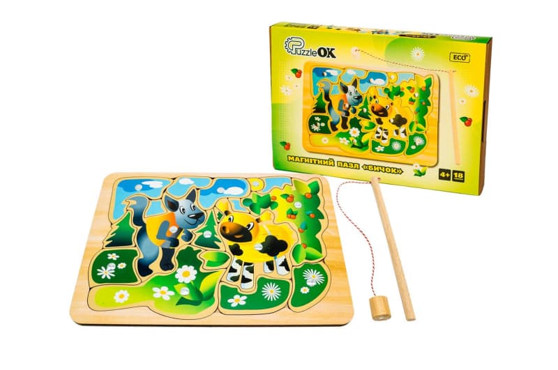 Пазл-сортер Puz-14471"Бичок" магнітний, в коробці р. 31.5x22x4.5 см PuzzleOk