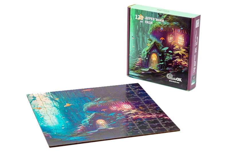 Пазл Puz3490 "Ліс" дерев'яний, 130 елем. Розмір пазла 295x295 мм PuzzleOK