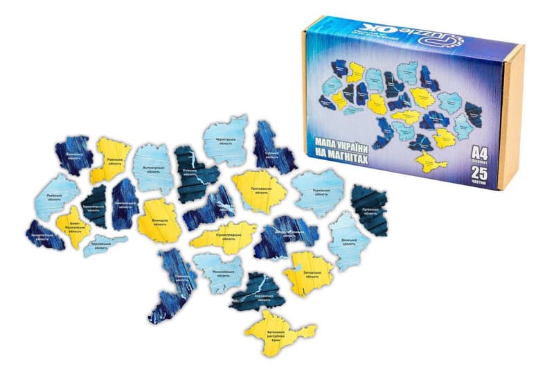 Пазли PuzA4-01350 "Мапа України" на магнітах, дерев'яний PuzzleOK