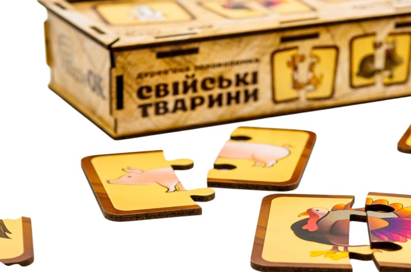 Головоломка дерев'яна  Puz-37351 "Свійські тварини" PuzzleOk, фото 6