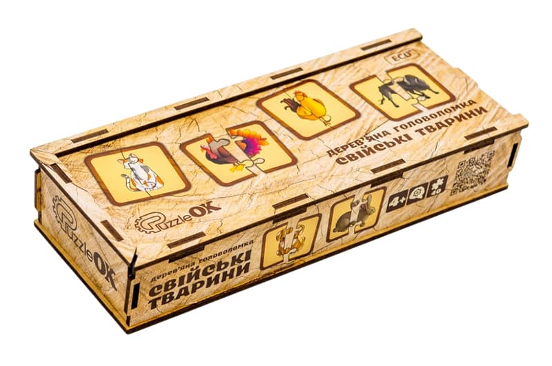 Головоломка дерев'яна  Puz-37351 "Свійські тварини" PuzzleOk, фото 7