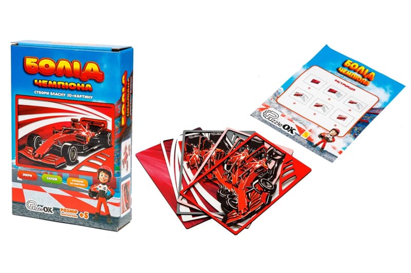 Картина пазл 3D Puz-40011 "Болід Чемпіона" дерев'яна PuzzleOk