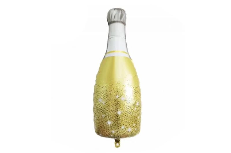 Фольгована фігура бутилка шампанського "Sparkling" золота 91х47см.