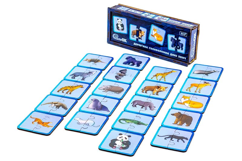 Головоломка дерев'яна Puz-44657 "Дикі звірі" PuzzleOk