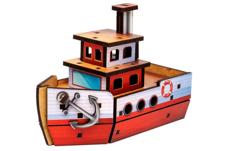 Конструктор дерев'яний Puz-00962 "Turbo Ship" в кульку PuzzleOK, фото 2