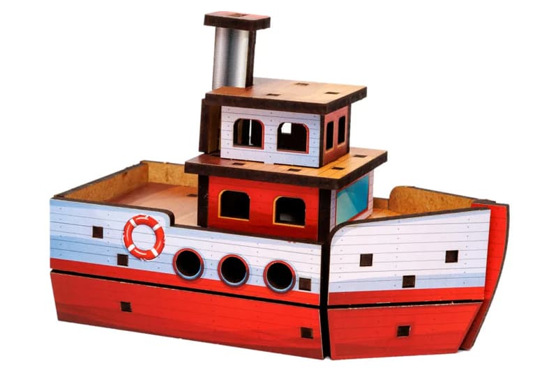 Конструктор дерев'яний Puz-00962 "Turbo Ship" в кульку PuzzleOK, фото 4