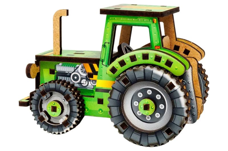 Конструктор дерев'яний Puz-00960 "Turbo Tractor" в кульку PuzzleOK, фото 4