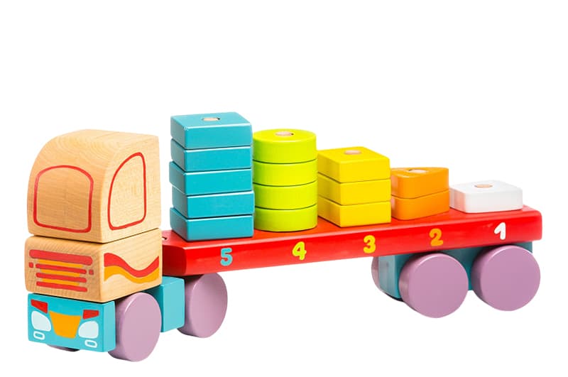 Дерев'яна іграшка 13425 "Тягач з Геометричними фігурами LM-13/Truck with geometric figures" CUBIKA, фото 2