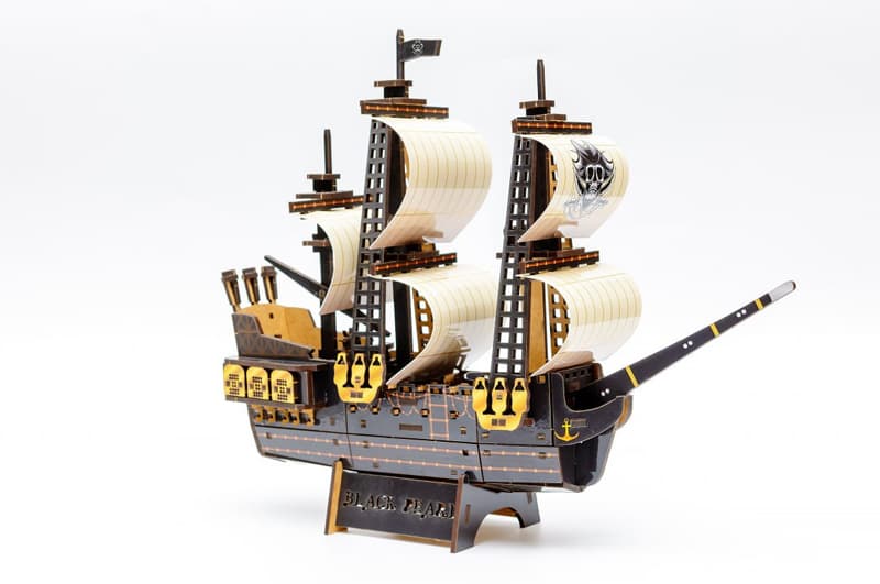 Дерев'яний 3D конструктор "Піратський корабель" Puz-00928 р.34*27*9см PuzzleOk, фото 5