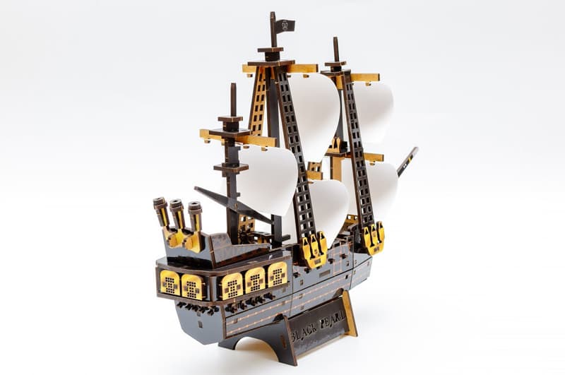 Дерев'яний 3D конструктор "Піратський корабель" Puz-00928 р.34*27*9см PuzzleOk, фото 2