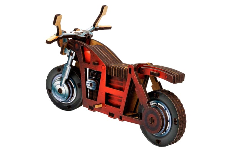 Конструктор дерев'яний Puz-00961"Turbo Bike" в кульку PuzzleOK, фото 6