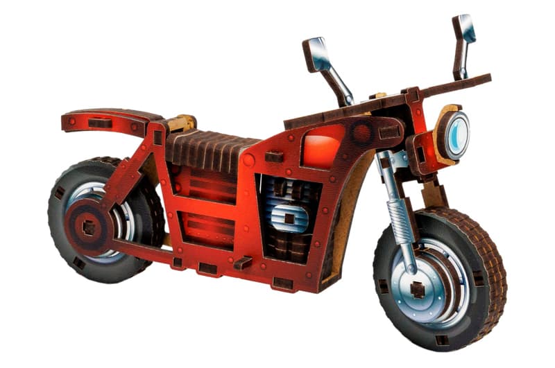 Конструктор дерев'яний Puz-00961"Turbo Bike" в кульку PuzzleOK, фото 4