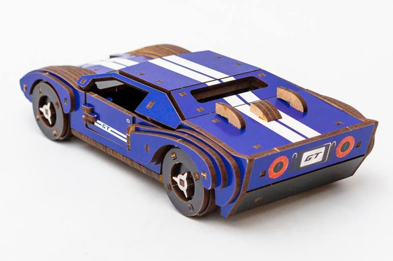 Конструктор Puz-26915"Fast Car GT" дерев'яний, 164 дет., синій, розмір моделі 23х6х11 см PuzzleOk, фото 3