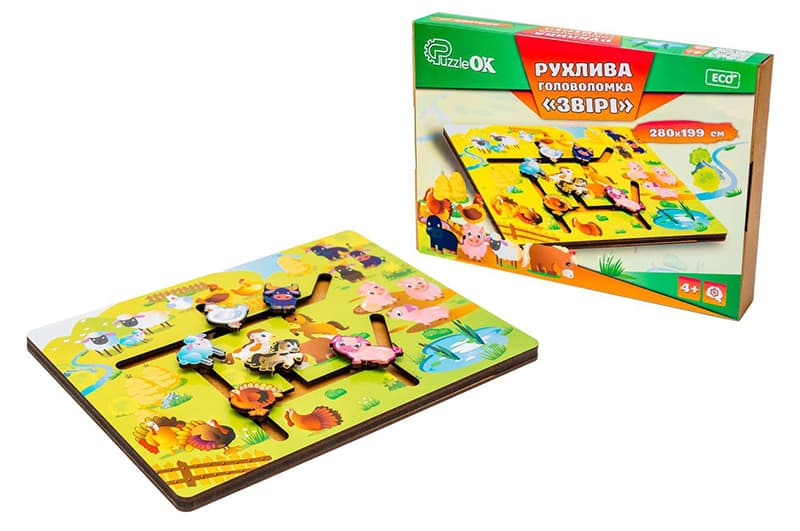 Головоломка рухлива Puz-27700 "Звірі" в коробці р. 31.5x22.5 см PuzzleOk
