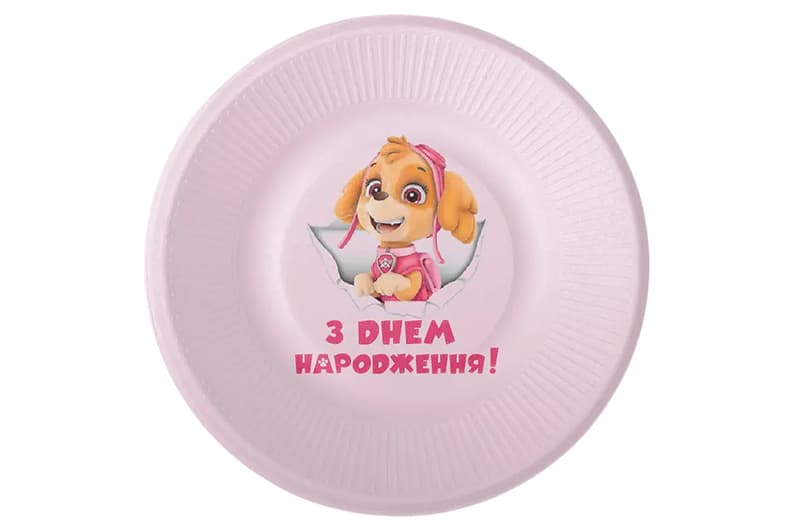 Паперові тарілки 18372 "Собачка" рожеві 10шт. (18см.)