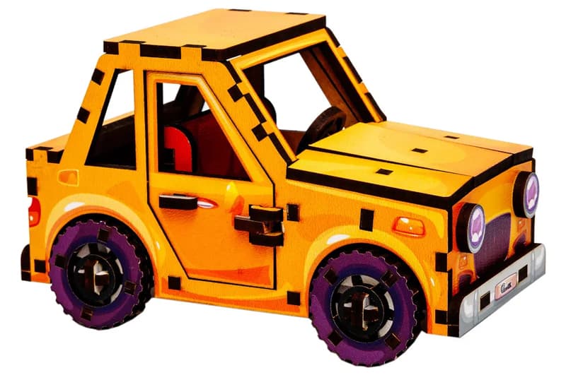 Конструктор дерев'яний Puz-00958 "Turbo Car" в кульку PuzzleOK, фото 3