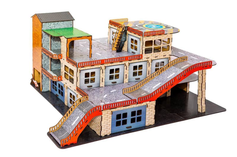 Дерев'яний конструктор PuzzleOK «Паркінг №2», 194 деталі, Арт-19438, фото 4