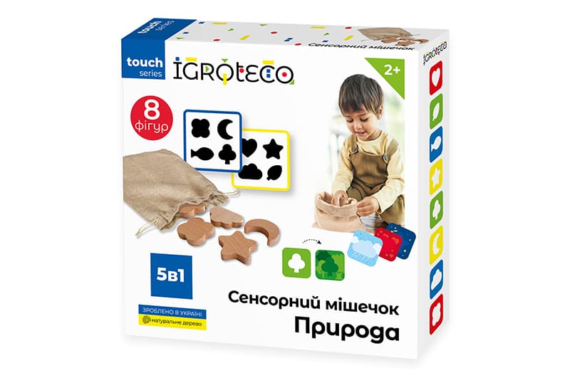 Розвиваюча гра "Сенсорний мішечок "Природа" 8 дет. 900590 IGROTECO, фото 2