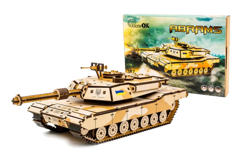 Конструктор Puz-26917 "ABRAMS" дерев'яний, 187 дет., розмір 28х11х10 см PuzzleOk