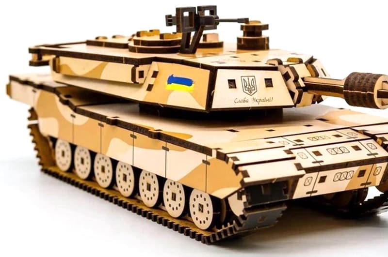 Конструктор Puz-26917 "ABRAMS" дерев'яний, 187 дет., розмір 28х11х10 см PuzzleOk, фото 2