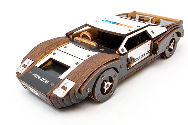 Конструктор Puz-26916 "Fast Car GT" дерев'яний, 164 дет., поліція, розмір моделі 23х6х11 см PuzzleOk, фото 4
